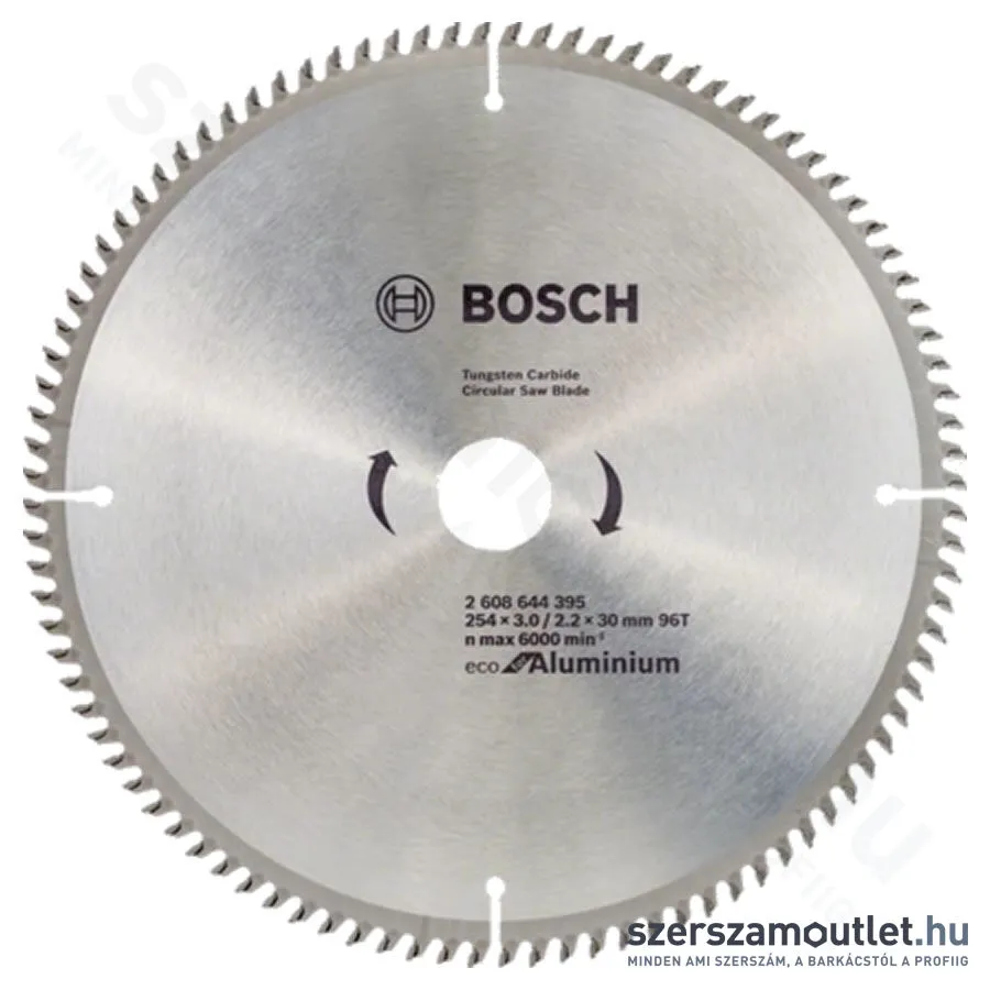 BOSCH Körfűrészlap alumíniumhoz, Eco for Aluminium, 254x3/2.2x30mm, 96 fog (2 608 644 395)