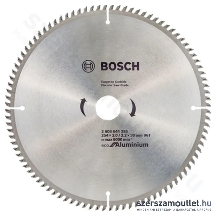 BOSCH Körfűrészlap alumíniumhoz, Eco for Aluminium, 254x3/2.2x30mm, 96 fog (2 608 644 395)