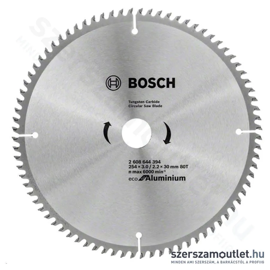 BOSCH Körfűrészlap alumíniumhoz, Eco for Aluminium, 254x3.0/2.2x30mm, 80 fog (2 608 644 394)