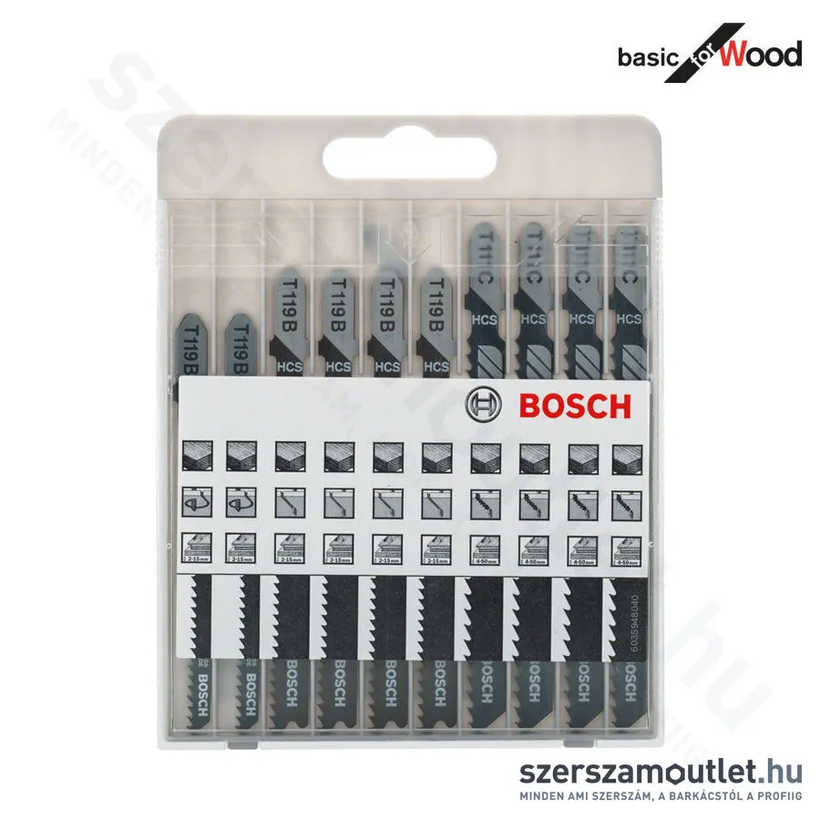 BOSCH Basic for Wood szúrófűrészlap-készlet fához [10db/készlet] (2607010629)
