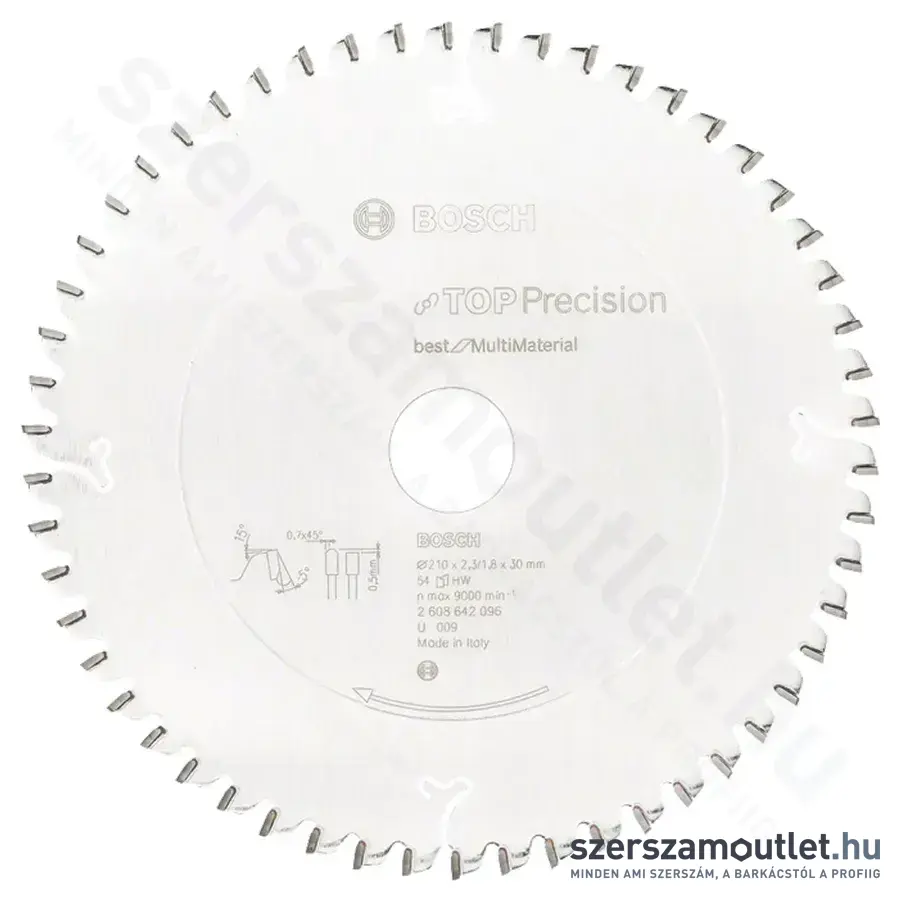 BOSCH Körfűrészlap, Top Precision Best for Multi Material, 210x2.3/1.8x30mm, 54 fog (2 608 642 096)