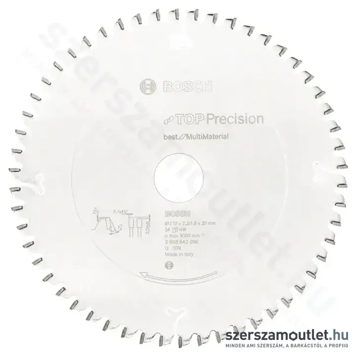 BOSCH Körfűrészlap, Top Precision Best for Multi Material, 210x2.3/1.8x30mm, 54 fog (2 608 642 096)