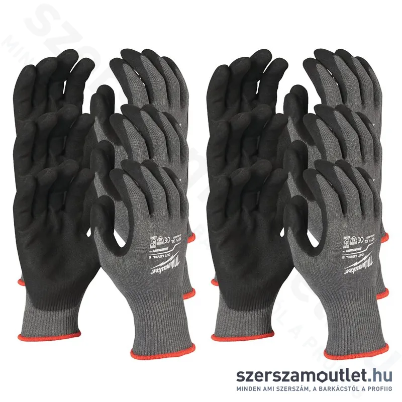 MILWAUKEE Vágásbiztos kesztyű (5/E vágási szint) XL/10 (12pár) (4932471624)