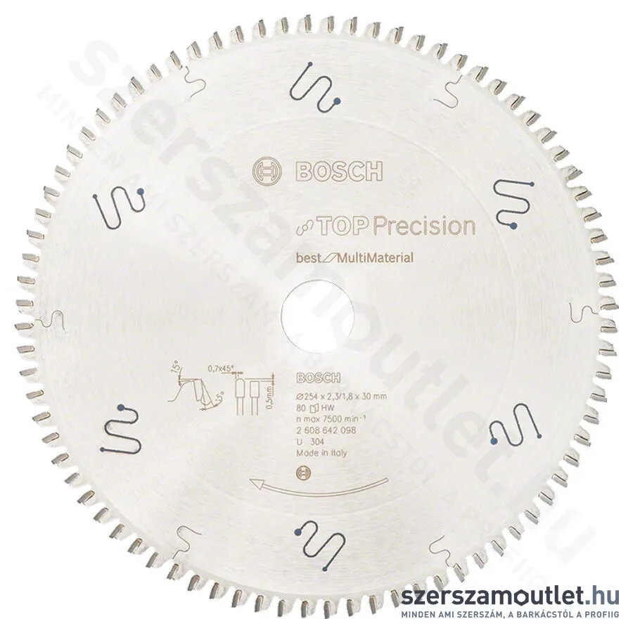 BOSCH Körfűrészlap, Top Precision Best for Multi Material, 254x2,3/1,8x30mm, 80 fog (2 608 642 098)