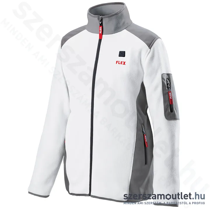 FLEX TF WHITE M MEN Akkus fűthető gyapjú polár pulóver (M) (10,8V/18V) (Akku és töltő nélkül!)