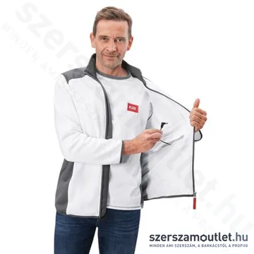 FLEX TF WHITE M MEN Akkus fűthető gyapjú polár pulóver (M) (10,8V/18V) (Akku és töltő nélkül!)