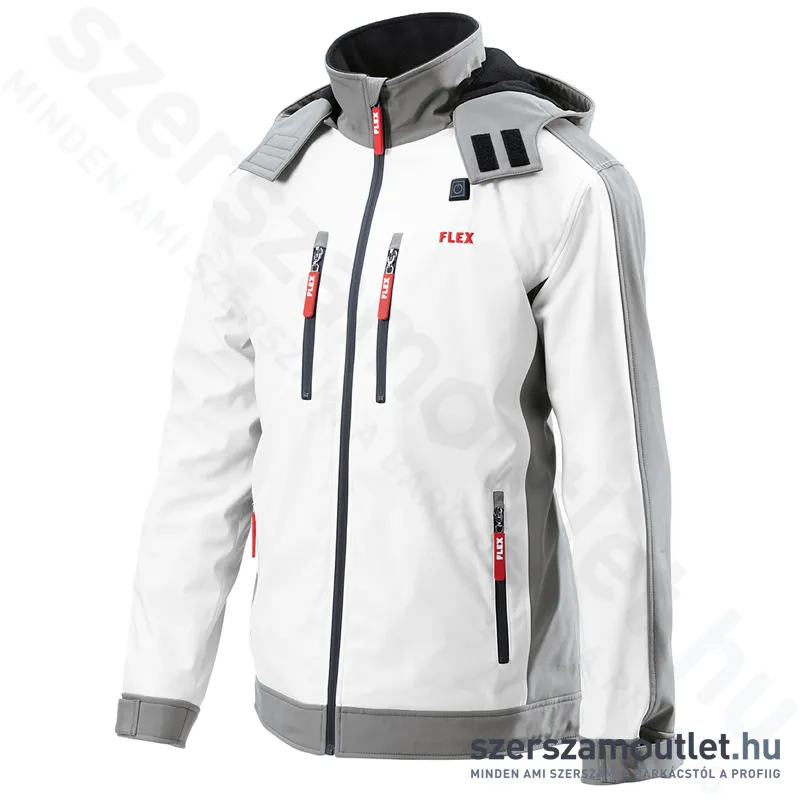 FLEX TJ WHITE XL MEN Akkus fűthető soft-shell kabát (XL) (10,8V/18V) (Akku és töltő nélkül!)