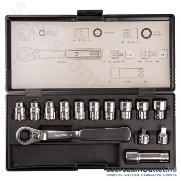 MAKITA átmenő dugókulcs készlet 14 részes (10-19mm)(1/4" és 3/8")(B-65595)