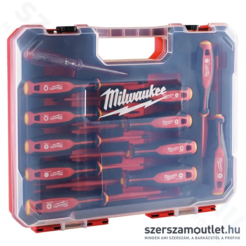 MILWAUKEE VDE Szigetelt csavarhúzó készlet 12 részes (SL/PH/PZ/T) (4932479095)