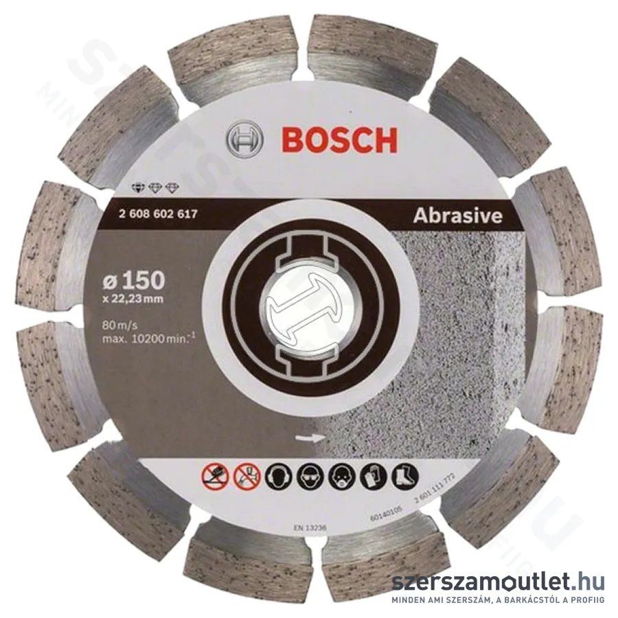 BOSCH Standard for Abrasive gyémánt vágótárcsa 150x22,23x2mm (2608602617)