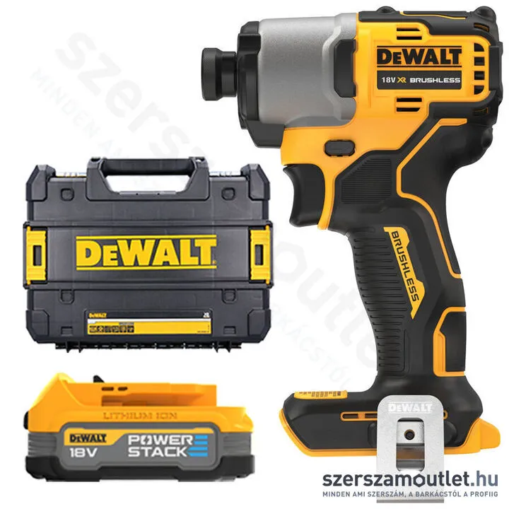 DEWALT DCF840E1T-XJ Akkus szénkefementes ütvecsavarozó TSTAK kofferben (1/4" 192Nm) (1xPowerStack&tr