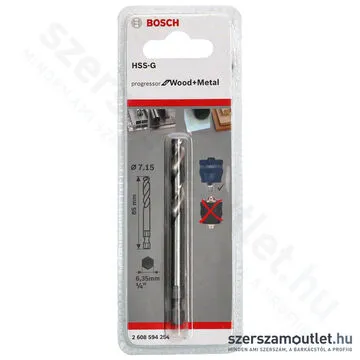 BOSCH HSS-G központosító fúrószár PCP 7,15x85mm, Progressor for Wood&Metal