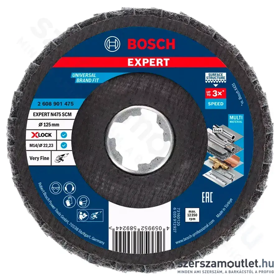 BOSCH Expert N475 SCM X-LOCK Legyezőtárcsa, finom 125/15mm (2608901475)