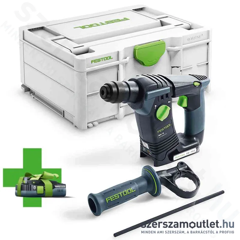 FESTOOL BHC 18-Basic Akkus fúrókalapács Systainer-ben (18V) (AJÁNDÉK AKKUVAL, TÖLTŐ NÉLKÜL!)