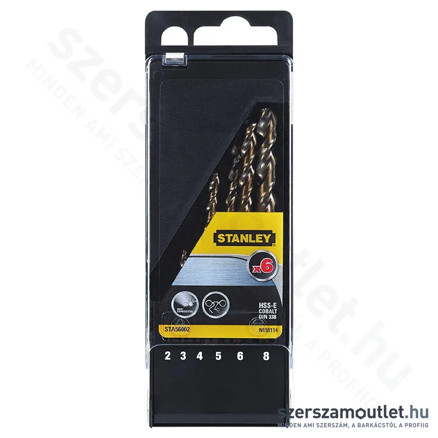 STANLEY HSS-E COBALT Fémfúrószár készlet 6db-os (2-8mm) (STA56002-QZ)