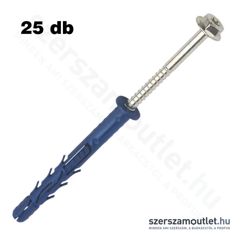 KOELNER Peremes dübel hatlapfejű peremes csavarral TORX 10x120mm [25db/doboz] (KO57257)