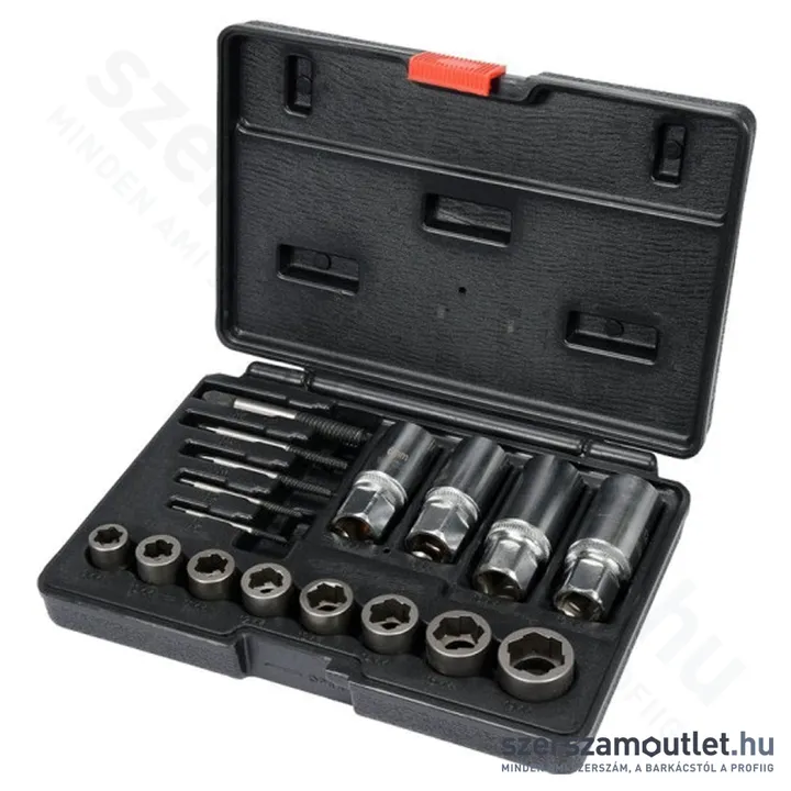 YATO Roncsolt csavarfej és törtcsavar kiszedő készlet 1/2" 3/8" 17db-os (YT-06033)