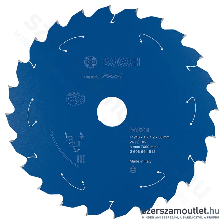 BOSCH Expert for Wood körfűrészlap akkumulátoros körfűrészekhez 216x1,7mm T24 (2608644518)