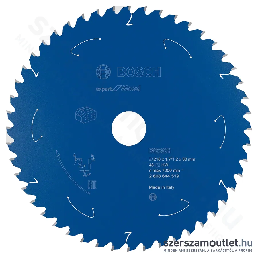 BOSCH Expert for Wood körfűrészlap akkumulátoros körfűrészekhez 216x1,7mm T48 (2608644519)