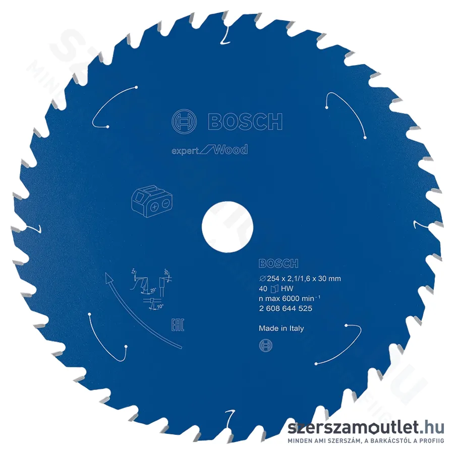 BOSCH EXPERT for Wood körfűrészlap akkumulátoros körfűrészekhez 254x2,1mm T40 (2608644525)
