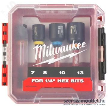 MILWAUKEE Mágneses gépi dugókulcs készlet 4 részes 1/4