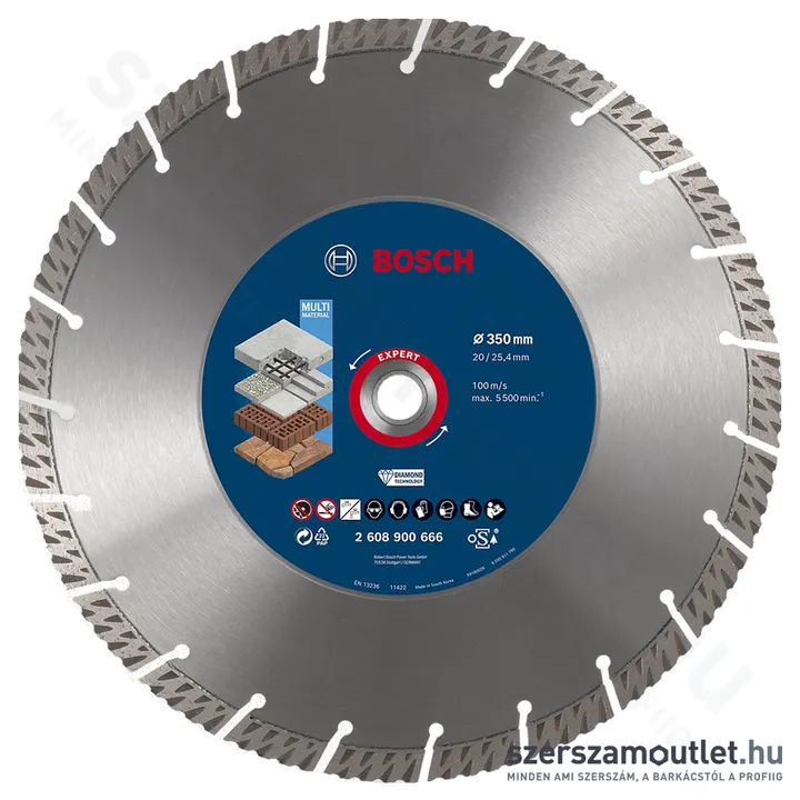 BOSCH EXPERT MultiMaterial vágótárcsa 350x3,3x20/25,4mm (2608900666)