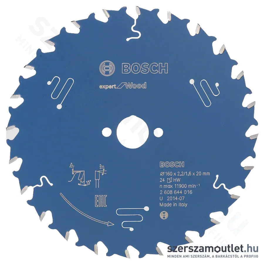 BOSCH Expert for Wood körfűrészlap 160x2,2/1,6x20mm T24 (2608644016)