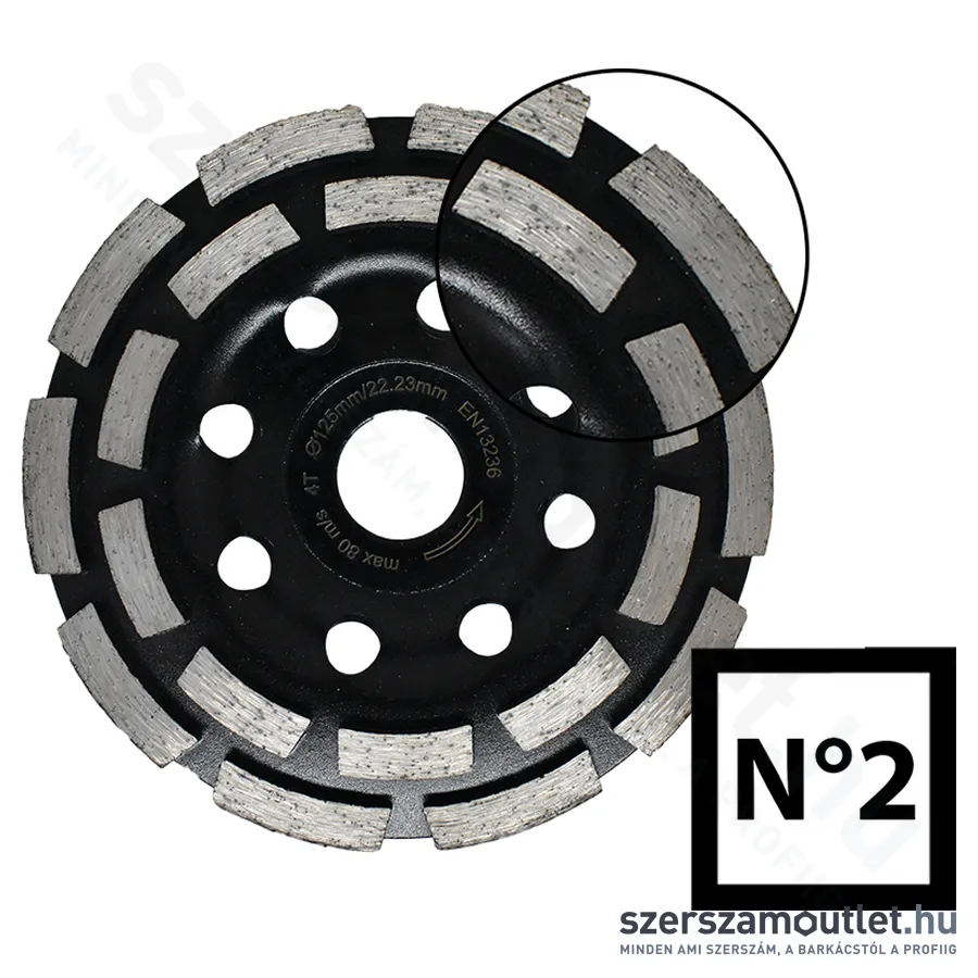 ABRABORO Gyémántszemcsés betoncsiszoló 180x22,23mm (050718022002)
