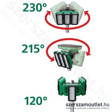 HIKOKI UB18DG-W4Z Akkus és hálózati állványos térmegvilágító LED lámpa (18V) (Akku és töltő nélkül!)
