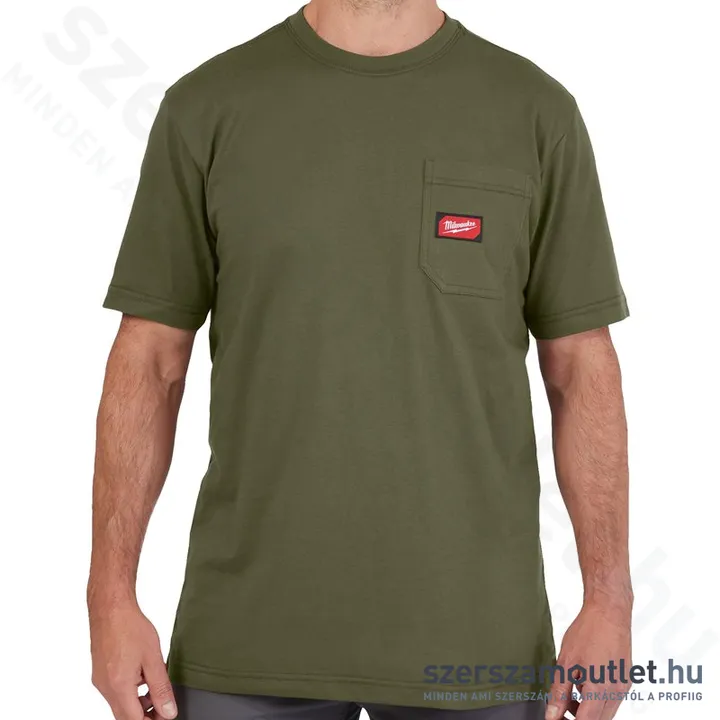 MILWAUKEE WT SS GN XL Rövid ujjú zsebes póló ZÖLD (XL) (4932493021)