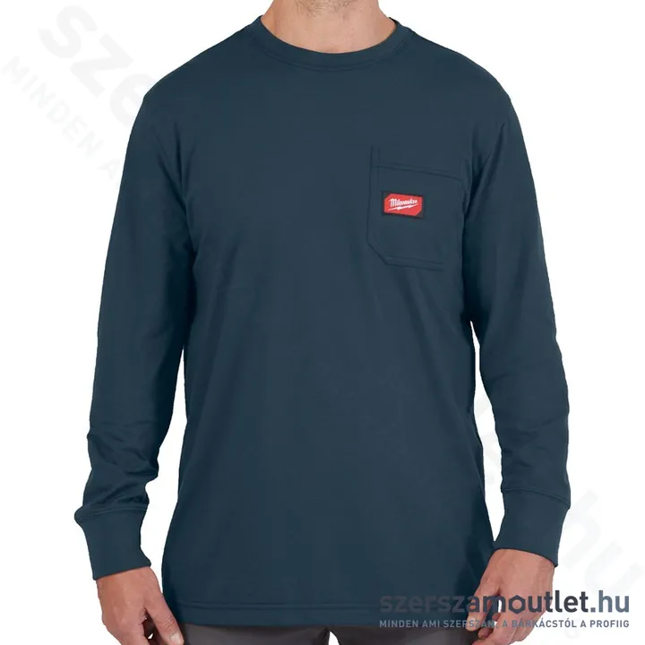 MILWAUKEE WT LS BLU XL Hosszú ujjú zsebes póló KÉK (XL) (4932493046)