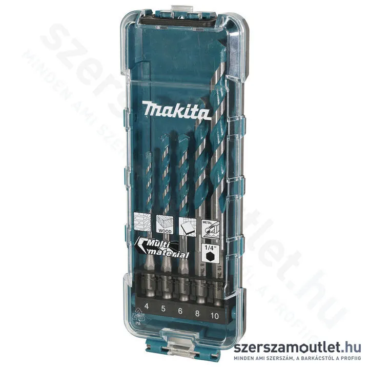 MAKITA 1/4" befogású TCT multi anyag fúró készlet 4x90,5x100,6x100,8x120,10x150 mm