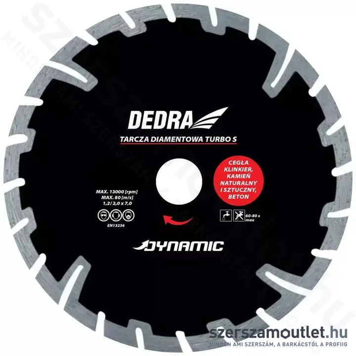 DEDRA TURBO S Gyémánt vágótárcsa 125x22,2mm (HP2132)