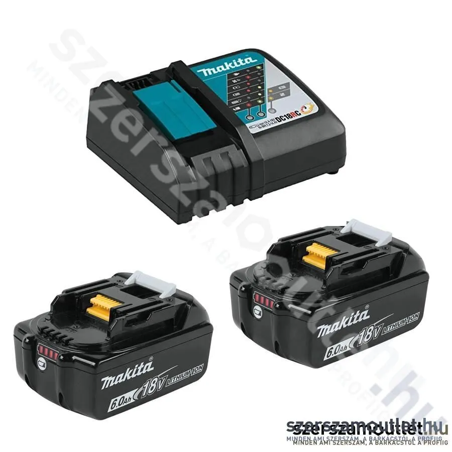 MAKITA 2db BL1860 akkumulátor + DC18RC töltő csomag (199480-6)