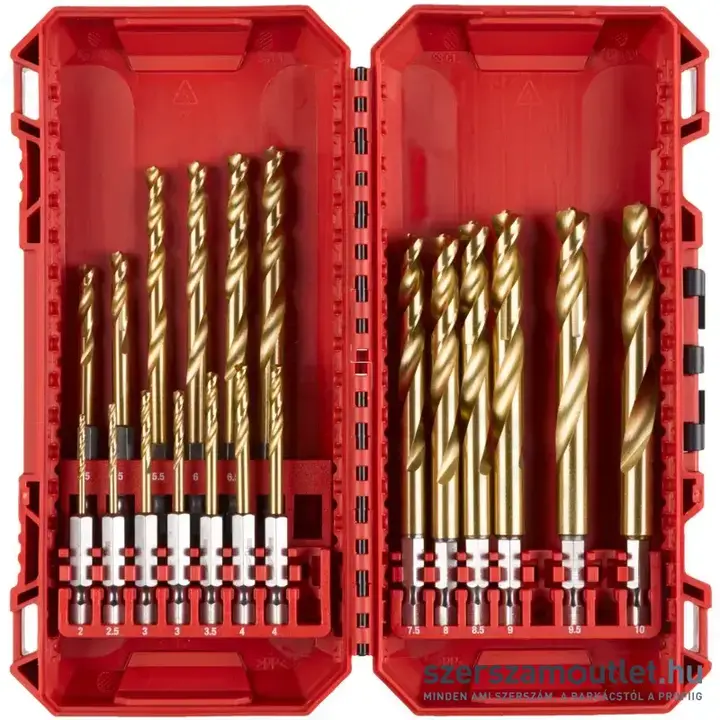 MILWAUKEE RED HEX SHOCKWAVE™ HSS-G Fémfúró készlet 19 részes (2-10mm)