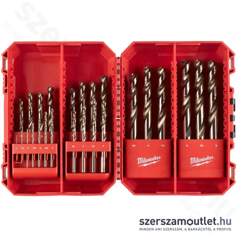 MILWAUKEE RED COBALT HSS-G CO Fémfúró készlet 25 részes (1-13mm) (4932493868)