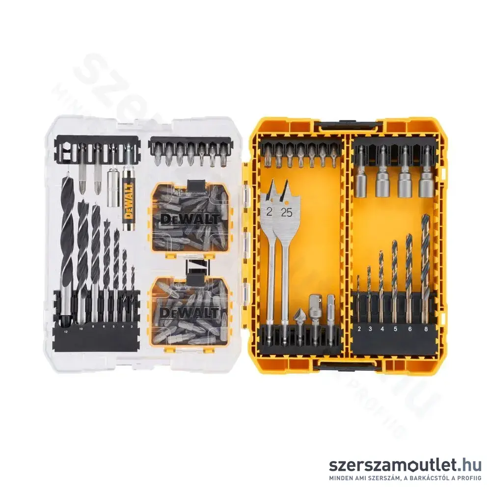 DEWALT TOUGHCASE Black Gold fúrószár- és bitkészlet 100db-os (DT70784-QZ)