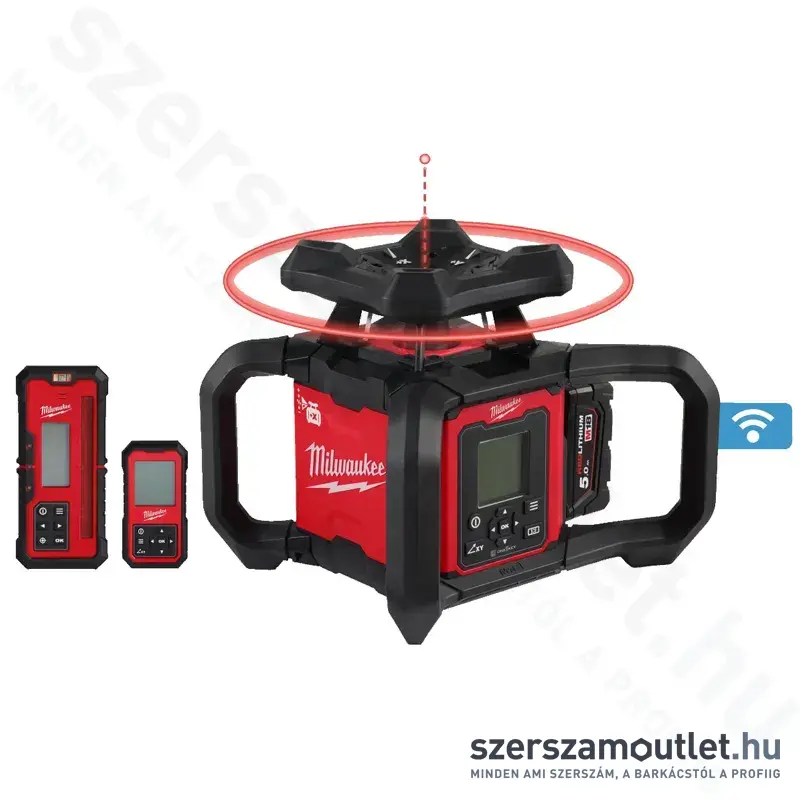 MILWAUKEE M18 RLOHV1200-501C Akkus forgólézer + vevő kofferben (PIROS) (1x5,0Ah/18V) (4933493204)
