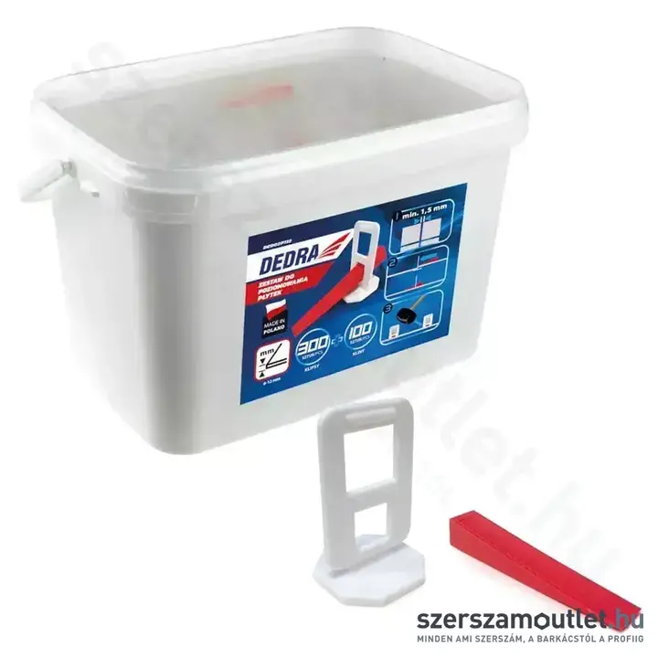 DEDRA Csempe szintező készlet 300db klipsz + 50db ék vödörben 5l (DED02P112)