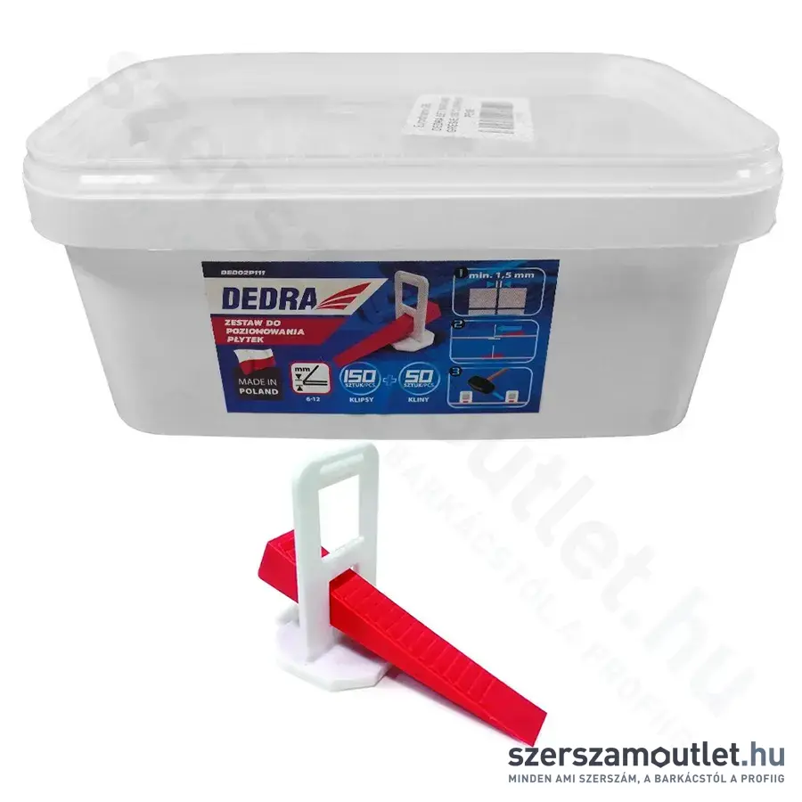 DEDRA Csempe szintező készlet 100db klipsz + 50db ék vödörben 3l (DED02P111)