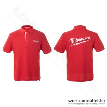 MILWAUKEE márkajelzésű Galléros póló 2XL-es (Piros) (BI0001021-2XL)