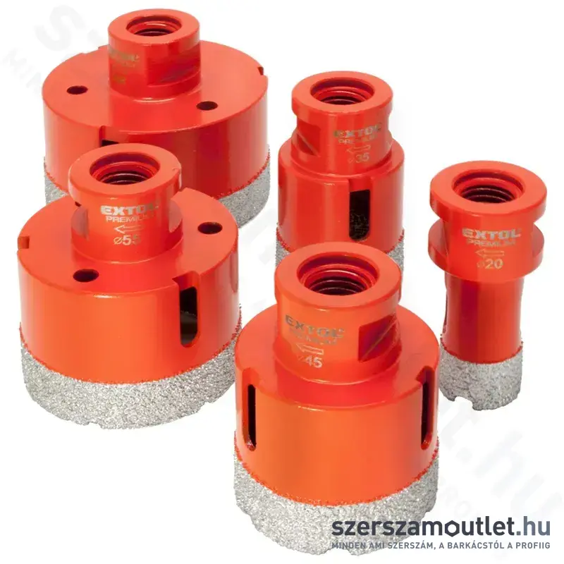 EXTOL Körkivágó készlet csempére 5 részes M14 (20-68mm) (8802995)