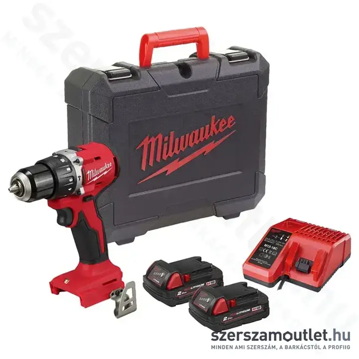 MILWAUKEE M18 BLPDRC-202C Akkus ütvefúró-csavarozó kofferben (2x2,0Ah/18V) (4933492822)