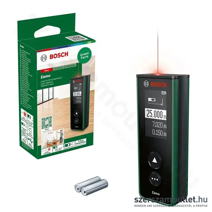 BOSCH Zamo Digitális lézeres távolságmérő 635Nm, 0,15-25m (0603672900)
