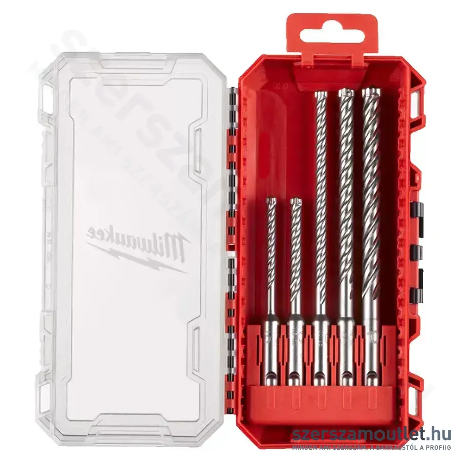 MILWAUKEE SDS-Plus MX4 Set SDS-Plus fúrószár készlet négyélű, 5-10mm, 5db-os (4932498297)