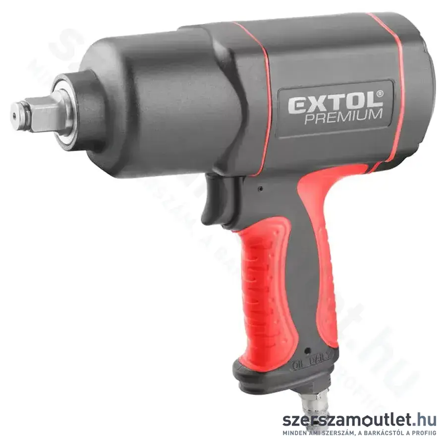 EXTOL Twin Hammer Premium Pneumatikus légkulcs 1/2", 100-800Nm, 6,3bar (8865016)
