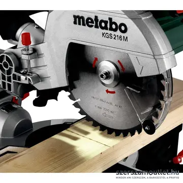 METABO KGS 216 M Set Fejező és gérvágó fűrész 1200W/230V + körfűrészlap T40, 216x30mm