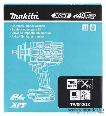 MAKITA TW002GZ Akkus szénkefementes ütvecsavarozó (40V/2200Nm 1/2