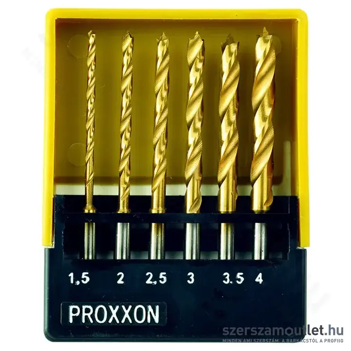 PROXXON Spirálfúró készlet központosító tüskével, 1,5-4mm, 6db-os