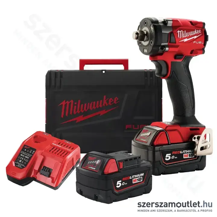 MILWAUKEE M18 FIW2F12-502X Akkus 1/2" ütvecsavarozó (339Nm) kefementes, HD kofferben (2x5,0Ah/18V)